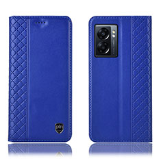 Custodia Portafoglio In Pelle Cover con Supporto H11P per Oppo A77 5G Blu