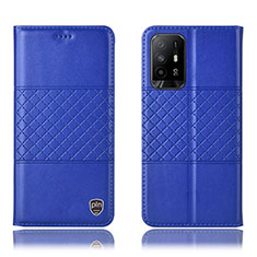 Custodia Portafoglio In Pelle Cover con Supporto H11P per Oppo A94 5G Blu