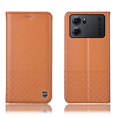 Custodia Portafoglio In Pelle Cover con Supporto H11P per Oppo K10 5G Arancione