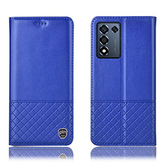 Custodia Portafoglio In Pelle Cover con Supporto H11P per Oppo K9S 5G Blu