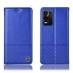 Custodia Portafoglio In Pelle Cover con Supporto H11P per Oppo K9X 5G Blu