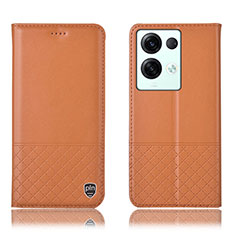 Custodia Portafoglio In Pelle Cover con Supporto H11P per Oppo Reno8 Pro+ Plus 5G Arancione