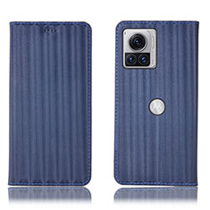 Custodia Portafoglio In Pelle Cover con Supporto H15P per Motorola Moto Edge 30 Ultra 5G Blu