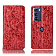Custodia Portafoglio In Pelle Cover con Supporto H15P per Motorola Moto Edge S30 5G Rosso