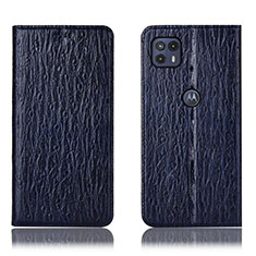 Custodia Portafoglio In Pelle Cover con Supporto H15P per Motorola Moto G50 5G Blu