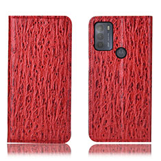 Custodia Portafoglio In Pelle Cover con Supporto H15P per Motorola Moto G50 Rosso