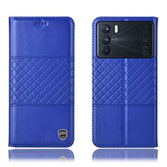 Custodia Portafoglio In Pelle Cover con Supporto H15P per Oppo K9 Pro 5G Blu