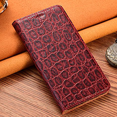 Custodia Portafoglio In Pelle Cover con Supporto H16P per Huawei P60 Art Rosso