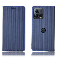 Custodia Portafoglio In Pelle Cover con Supporto H16P per Motorola Moto Edge 30 Fusion 5G Blu