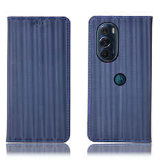 Custodia Portafoglio In Pelle Cover con Supporto H16P per Motorola Moto Edge Plus (2022) 5G Blu