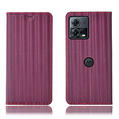 Custodia Portafoglio In Pelle Cover con Supporto H16P per Motorola Moto Edge S30 Pro 5G Viola