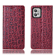 Custodia Portafoglio In Pelle Cover con Supporto H16P per Motorola Moto G32 Rosso