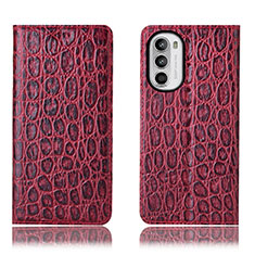 Custodia Portafoglio In Pelle Cover con Supporto H16P per Motorola Moto G71s 5G Rosso