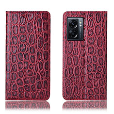 Custodia Portafoglio In Pelle Cover con Supporto H16P per OnePlus Nord N300 5G Rosso