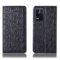 Custodia Portafoglio In Pelle Cover con Supporto H16P per Oppo K9X 5G Nero