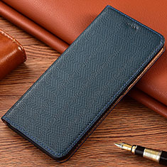 Custodia Portafoglio In Pelle Cover con Supporto H17P per Samsung Galaxy A03 Blu