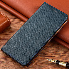 Custodia Portafoglio In Pelle Cover con Supporto H17P per Samsung Galaxy A03s Blu