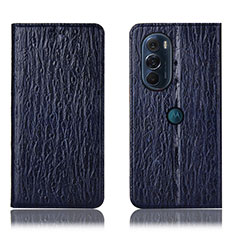 Custodia Portafoglio In Pelle Cover con Supporto H18P per Motorola Moto Edge X30 5G Blu