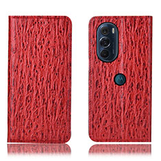 Custodia Portafoglio In Pelle Cover con Supporto H18P per Motorola Moto Edge X30 5G Rosso