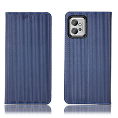 Custodia Portafoglio In Pelle Cover con Supporto H18P per Motorola Moto G32 Blu