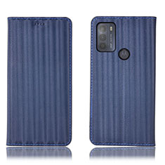 Custodia Portafoglio In Pelle Cover con Supporto H18P per Motorola Moto G50 Viola