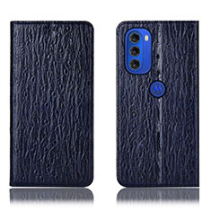 Custodia Portafoglio In Pelle Cover con Supporto H18P per Motorola Moto G51 5G Blu