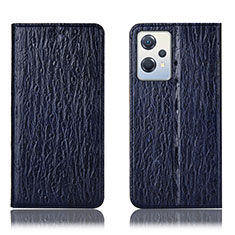 Custodia Portafoglio In Pelle Cover con Supporto H18P per Oppo K10X 5G Blu