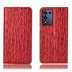 Custodia Portafoglio In Pelle Cover con Supporto H18P per Oppo K9S 5G Rosso