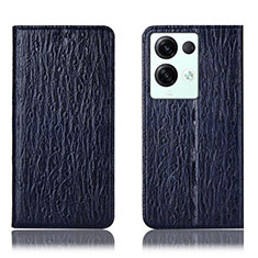 Custodia Portafoglio In Pelle Cover con Supporto H18P per Oppo Reno8 Pro+ Plus 5G Blu