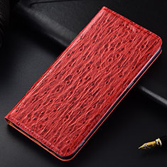 Custodia Portafoglio In Pelle Cover con Supporto H18P per Samsung Galaxy F22 4G Rosso