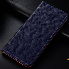 Custodia Portafoglio In Pelle Cover con Supporto H18P per Samsung Galaxy Grand Max SM-G720 Blu