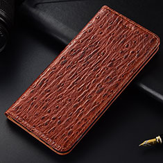 Custodia Portafoglio In Pelle Cover con Supporto H18P per Samsung Galaxy M30s Marrone