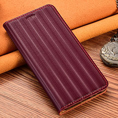 Custodia Portafoglio In Pelle Cover con Supporto H18P per Samsung Galaxy S22 Ultra 5G Rosso