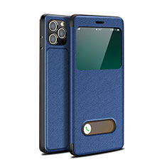 Custodia Portafoglio In Pelle Cover con Supporto H19 per Apple iPhone 13 Pro Blu