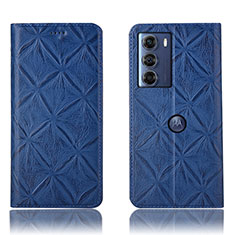 Custodia Portafoglio In Pelle Cover con Supporto H19P per Motorola Moto Edge S30 5G Blu