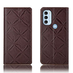 Custodia Portafoglio In Pelle Cover con Supporto H19P per Motorola Moto G71 5G Marrone