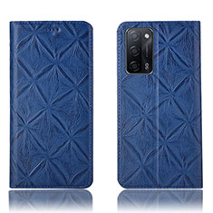 Custodia Portafoglio In Pelle Cover con Supporto H19P per Oppo A55 5G Blu