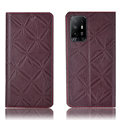 Custodia Portafoglio In Pelle Cover con Supporto H19P per Oppo F19 Pro+ Plus 5G Rosso Rosa