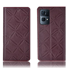 Custodia Portafoglio In Pelle Cover con Supporto H19P per Oppo Reno7 Pro 5G Rosso Rosa