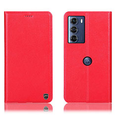 Custodia Portafoglio In Pelle Cover con Supporto H21P per Motorola Moto Edge S30 5G Rosso