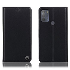 Custodia Portafoglio In Pelle Cover con Supporto H21P per Motorola Moto G50 Nero