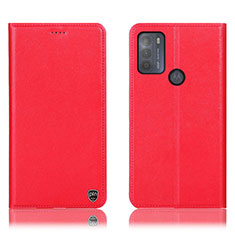 Custodia Portafoglio In Pelle Cover con Supporto H21P per Motorola Moto G50 Rosso
