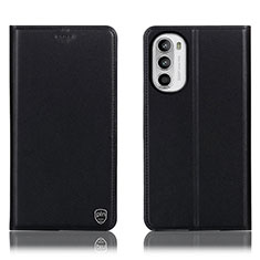 Custodia Portafoglio In Pelle Cover con Supporto H21P per Motorola MOTO G52 Nero