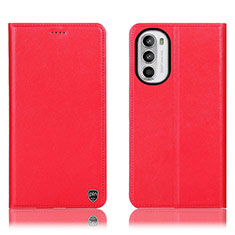 Custodia Portafoglio In Pelle Cover con Supporto H21P per Motorola MOTO G52 Rosso
