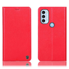 Custodia Portafoglio In Pelle Cover con Supporto H21P per Motorola Moto G71 5G Rosso