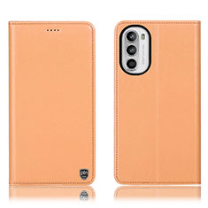 Custodia Portafoglio In Pelle Cover con Supporto H21P per Motorola Moto G82 5G Arancione