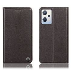 Custodia Portafoglio In Pelle Cover con Supporto H21P per OnePlus Nord CE 2 Lite 5G Marrone