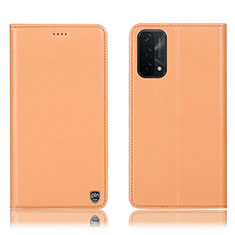 Custodia Portafoglio In Pelle Cover con Supporto H21P per OnePlus Nord N200 5G Arancione