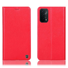 Custodia Portafoglio In Pelle Cover con Supporto H21P per Oppo A74 5G Rosso
