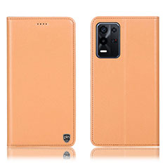 Custodia Portafoglio In Pelle Cover con Supporto H21P per Oppo K9X 5G Arancione